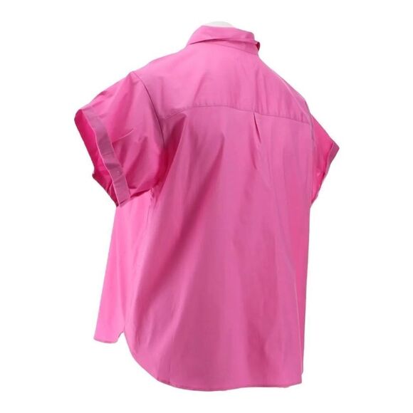 Candace Cameron Bure Stretch Poplin Short-Sleeve Shirt - Picture 4 of 5